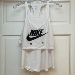 Nike Air Layered white racerback tank top size M